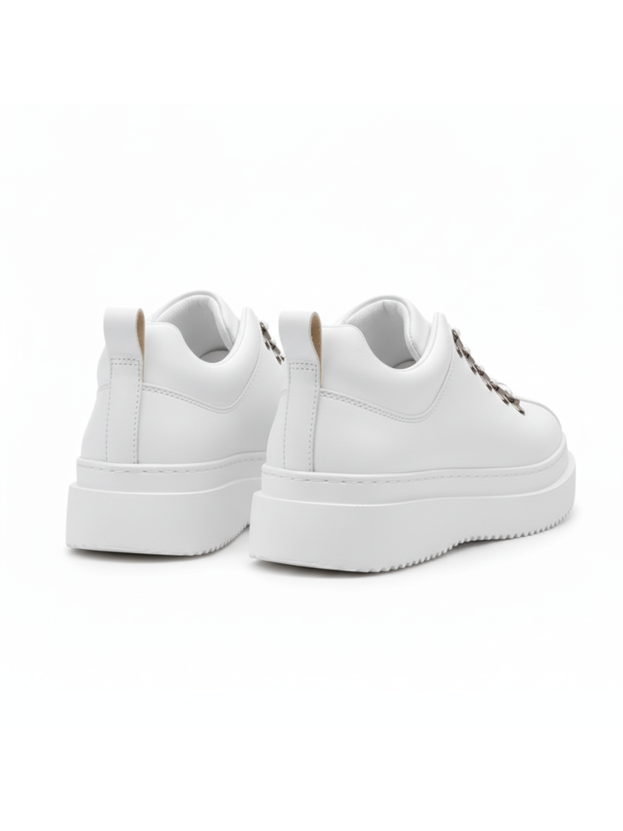 Apollo Moda men's Atlas Frost white lace-up sneaker with cushioned sole, fourth angle
