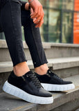 Men's Altair Eclipse by Apollo Moda, black sneaker with side zipper and chunky sole, second angle