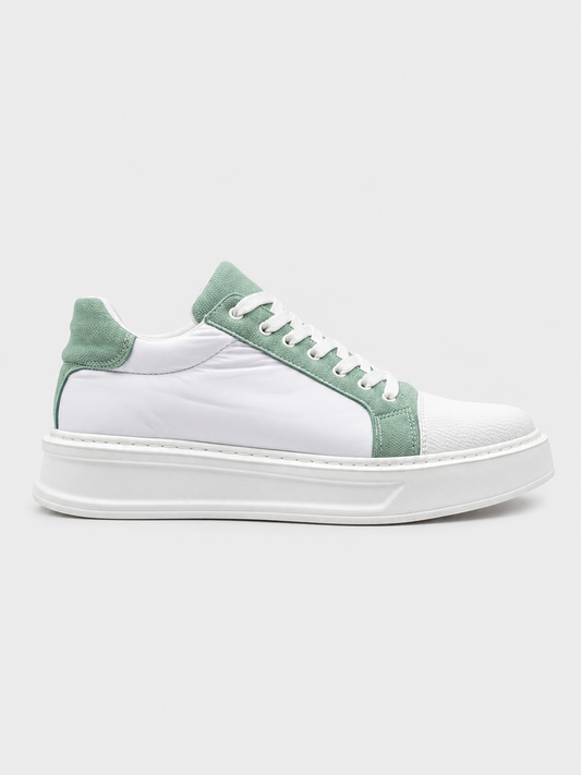 Apollo Moda Men's Titan Sage white and mint green chunky sneaker, main product photo