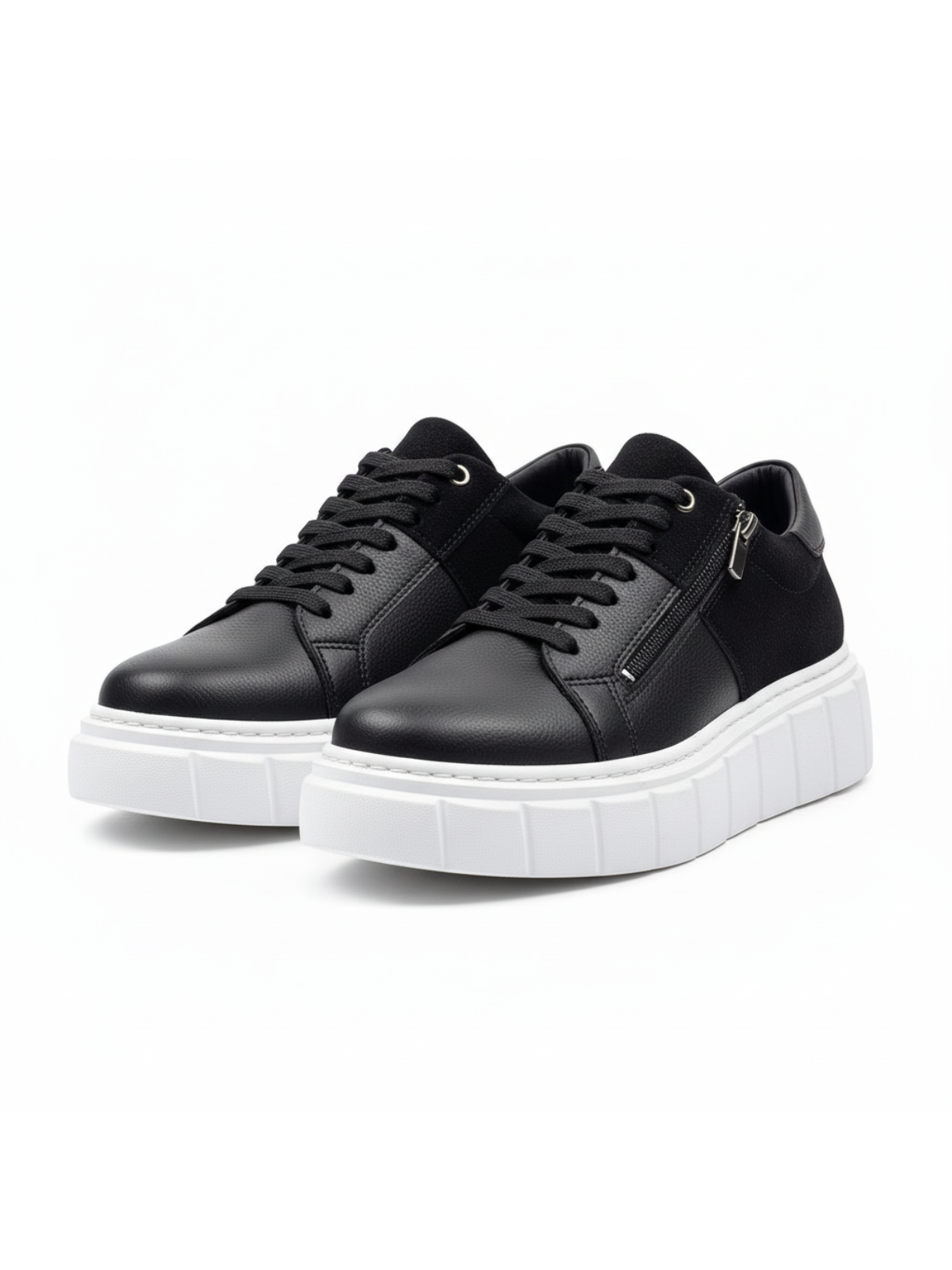 Altair Eclipse all-black elevating sneaker by Apollo Moda, third angle