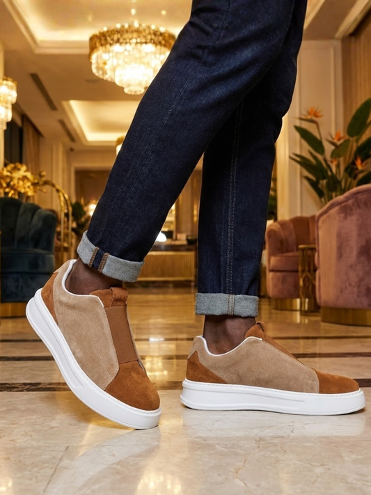 Izmir X-1 slip-on sneaker in brown by Apollo Moda, view 2
