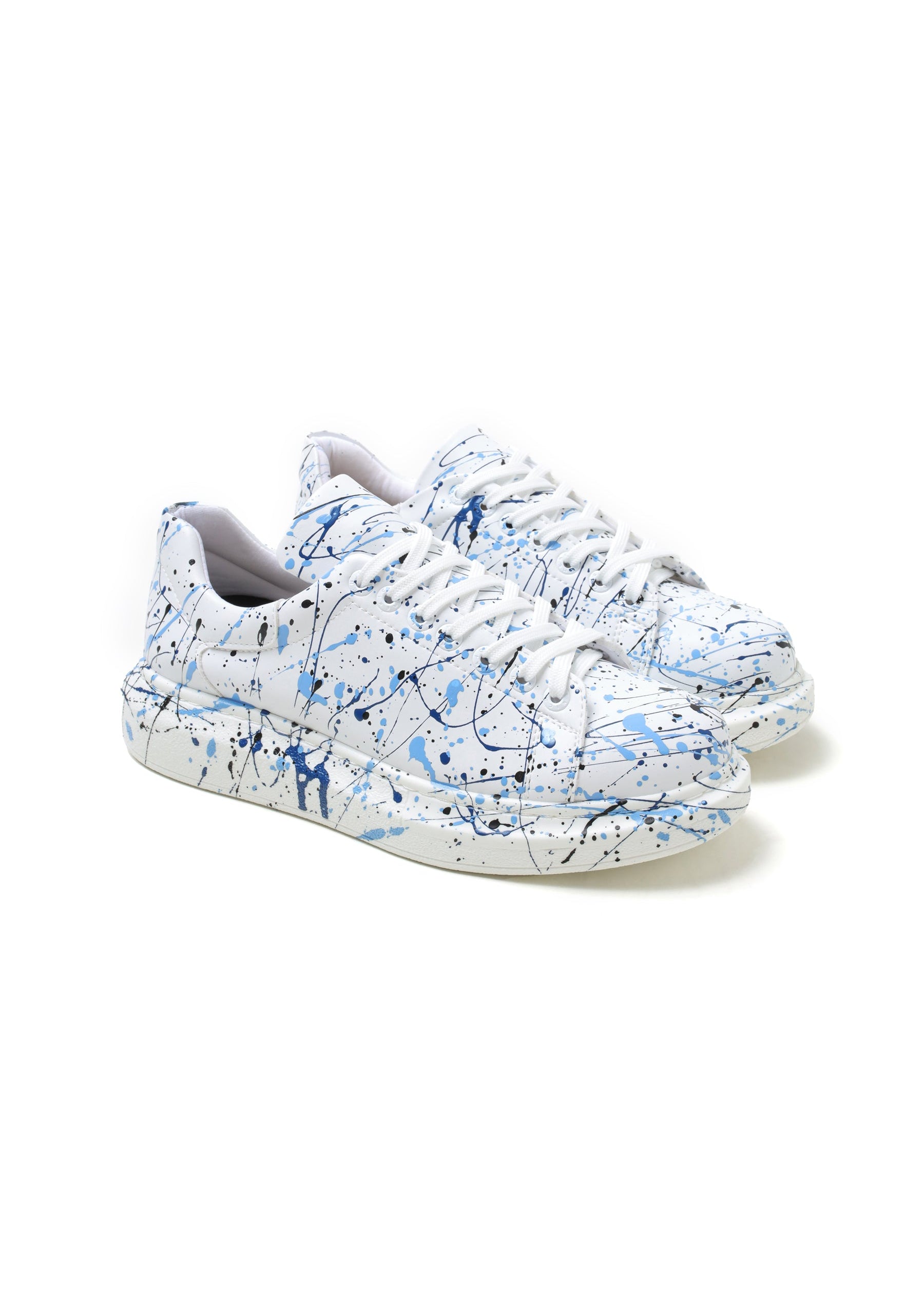 Porto Sky Blue hand-painted custom sneaker by Apollo Moda, second angle