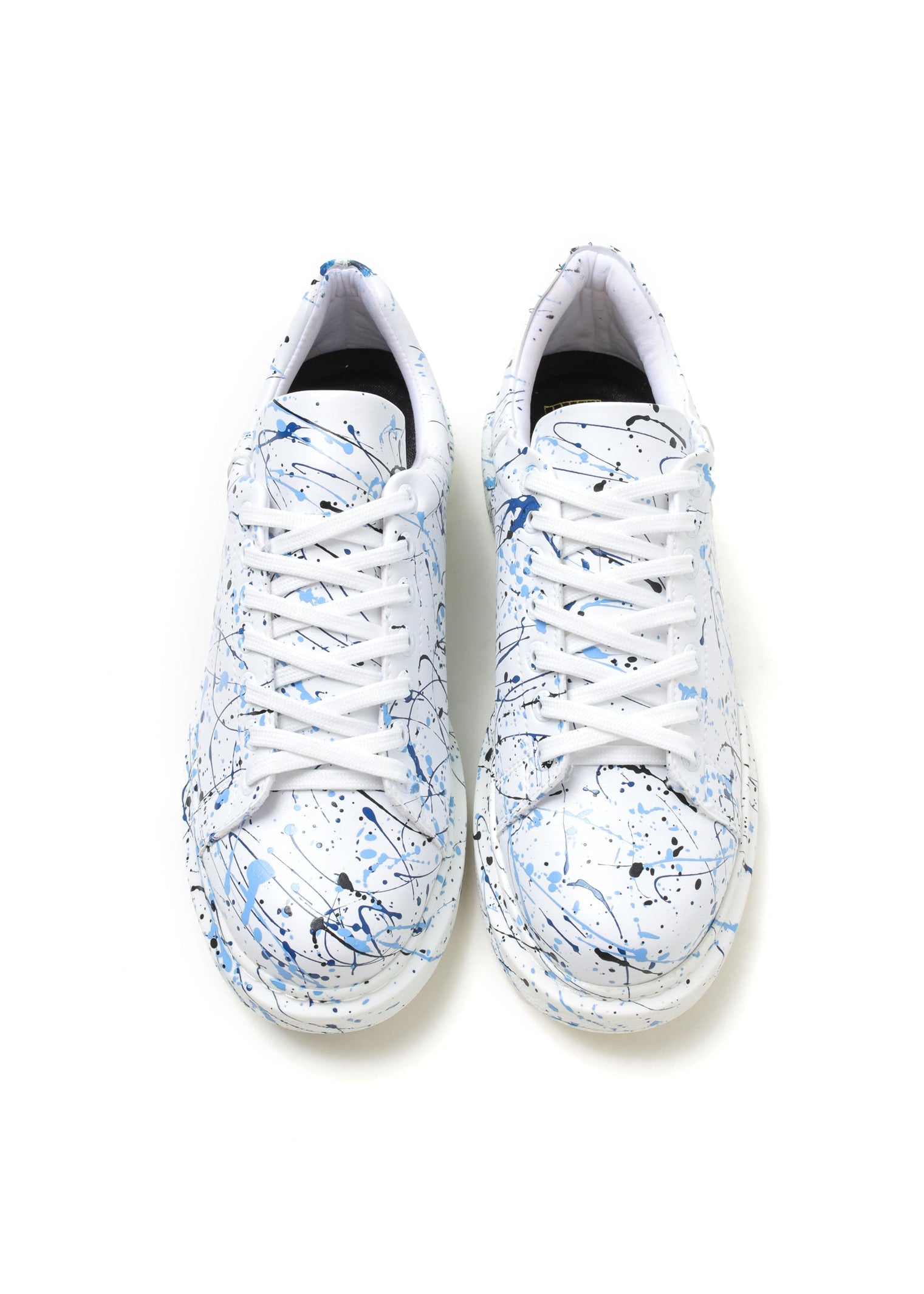 Porto Sky Blue white and blue splash sneaker by Apollo Moda, third angle