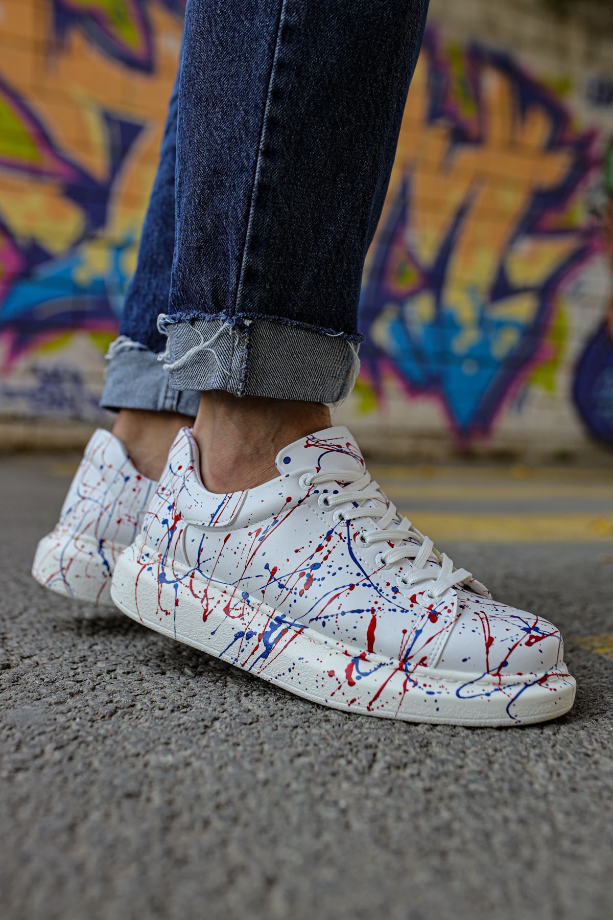 Men's Porto Vibe hand-painted sneaker by Apollo Moda, seventh angle